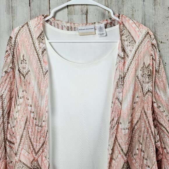 Alfred Dunner 2 Piece Blouse and Jacket Peach Brown Size 1X - Picture 4 of 9